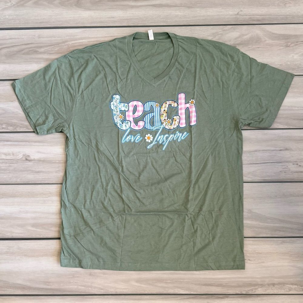 Faith In Love Teach Love Inspire Tee Green 2X NWT